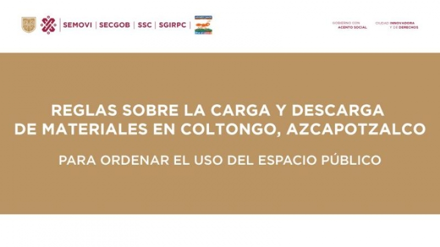 Reglas sobre la carga y descarga de materiales  en Coltongo, Azcapotzalco